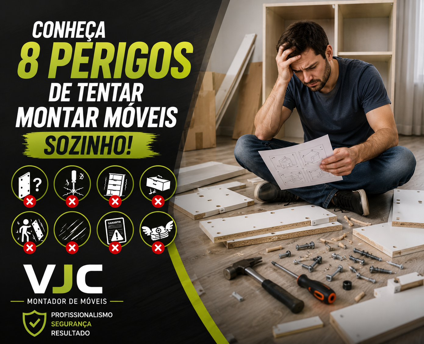 No momento, você está visualizando Conheça 8 perigos de tentar montar móveis sozinho!