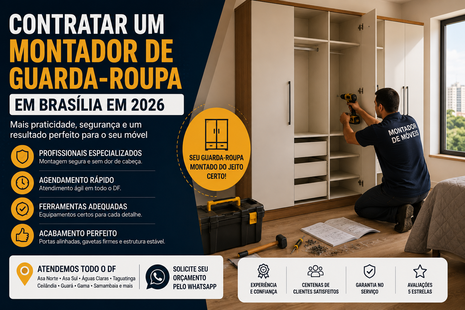 No momento, você está visualizando Contratar um Montador de Guarda-Roupa em Brasília em 2026