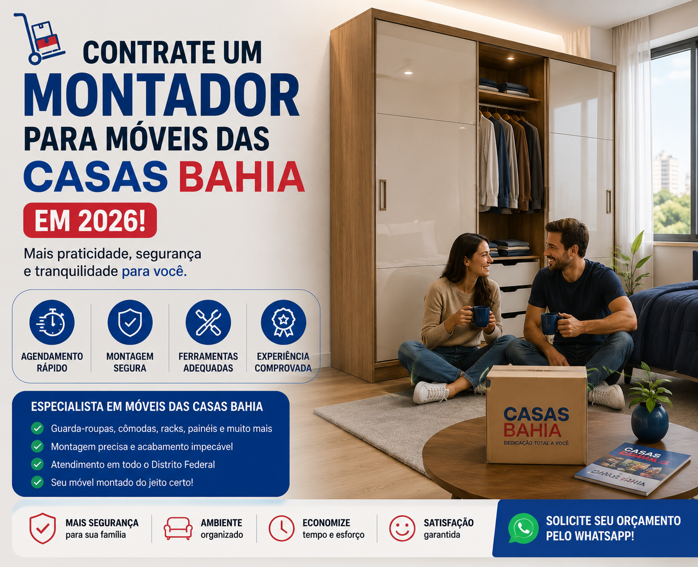No momento, você está visualizando Contrate um Montador para móveis das Casas Bahia em 2026!